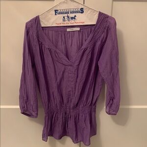 TATUM Purple Effortless 3/4 Sleeve Purple Top